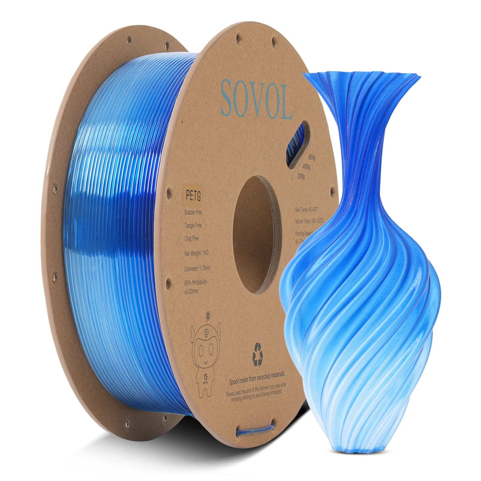 Sovol PETG 3D Filaments Gradient Blue - Image 3