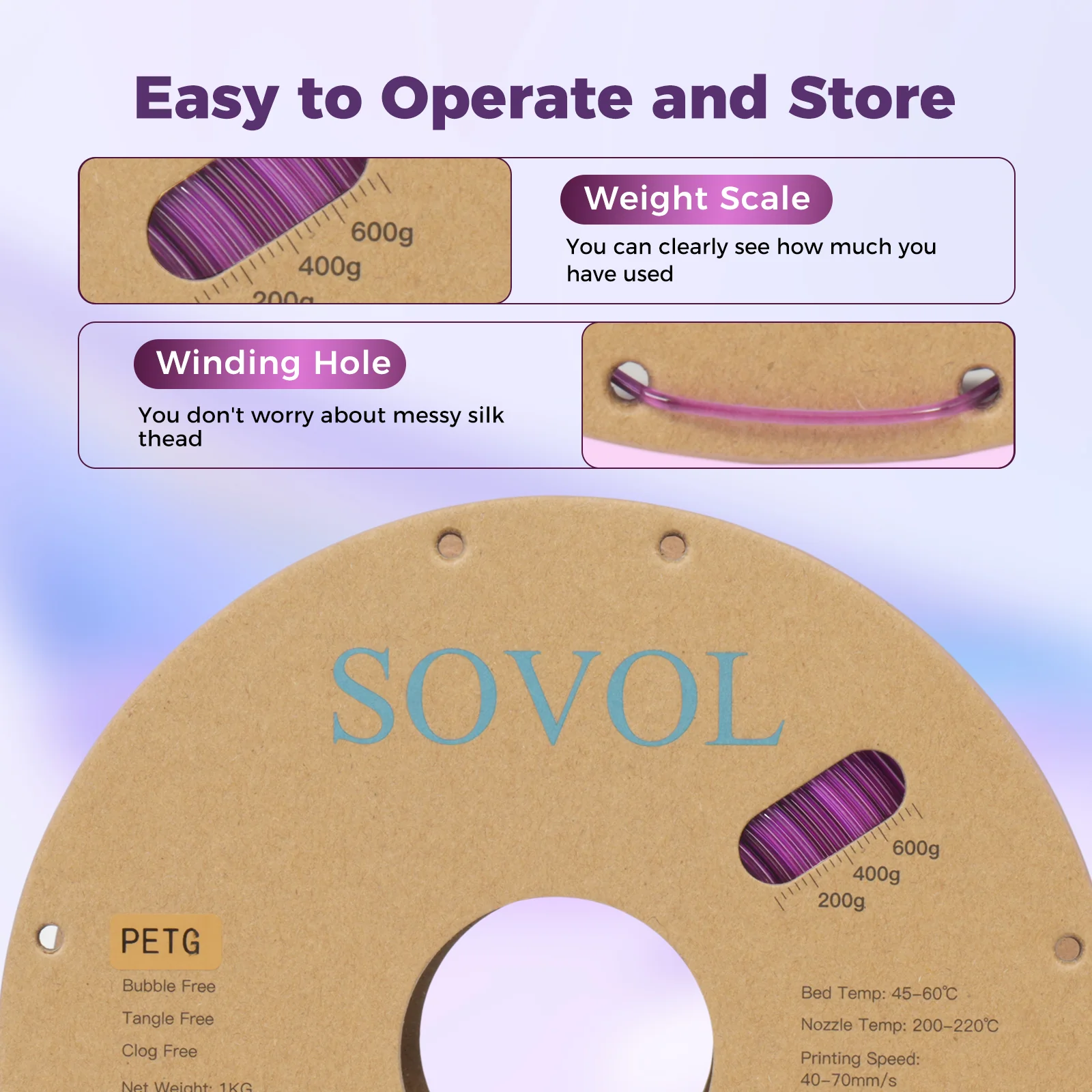 Sovol PETG 3D Filaments Gradient Purple - Image 11