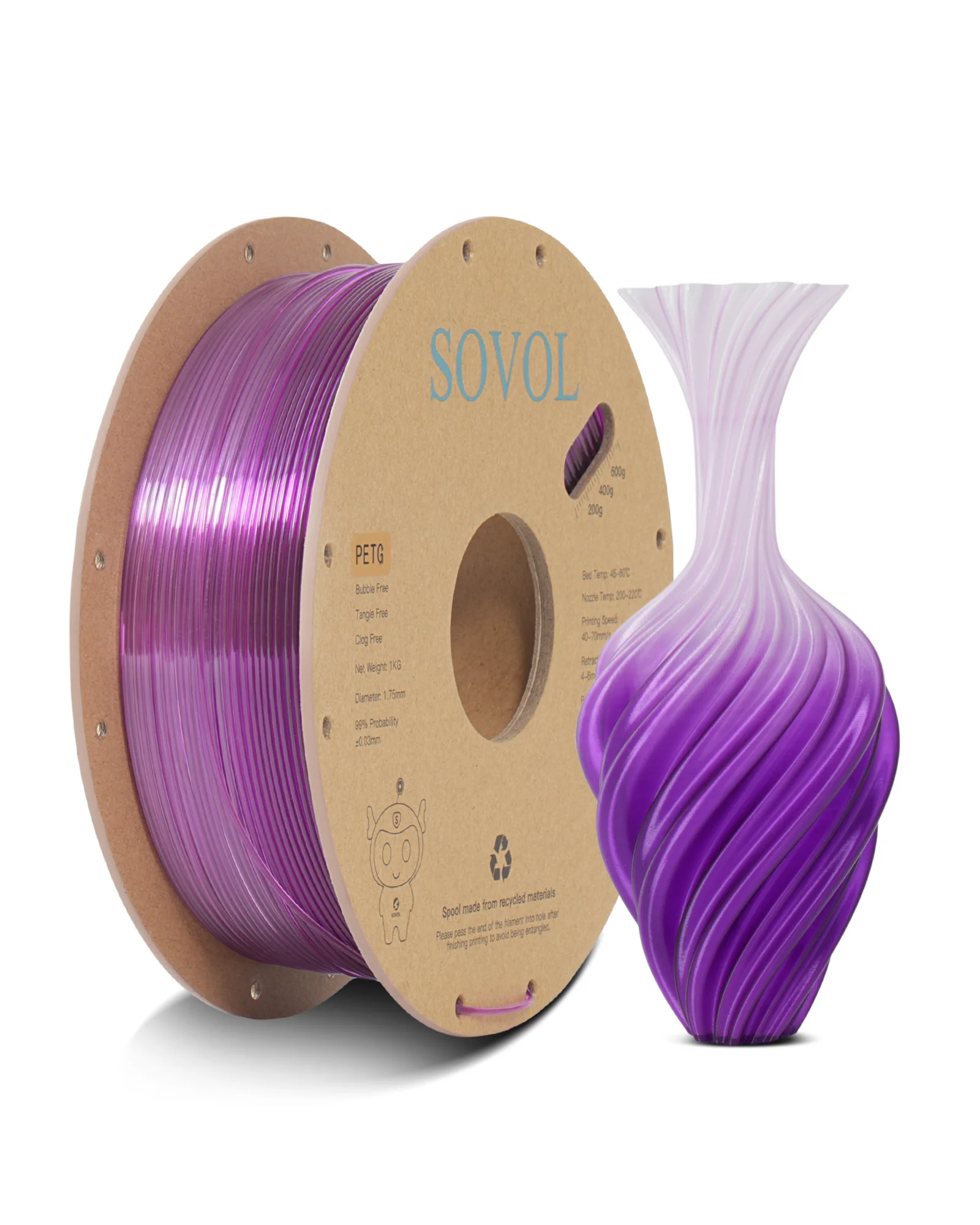 Sovol PETG 3D Filaments Gradient Purple - Image 12