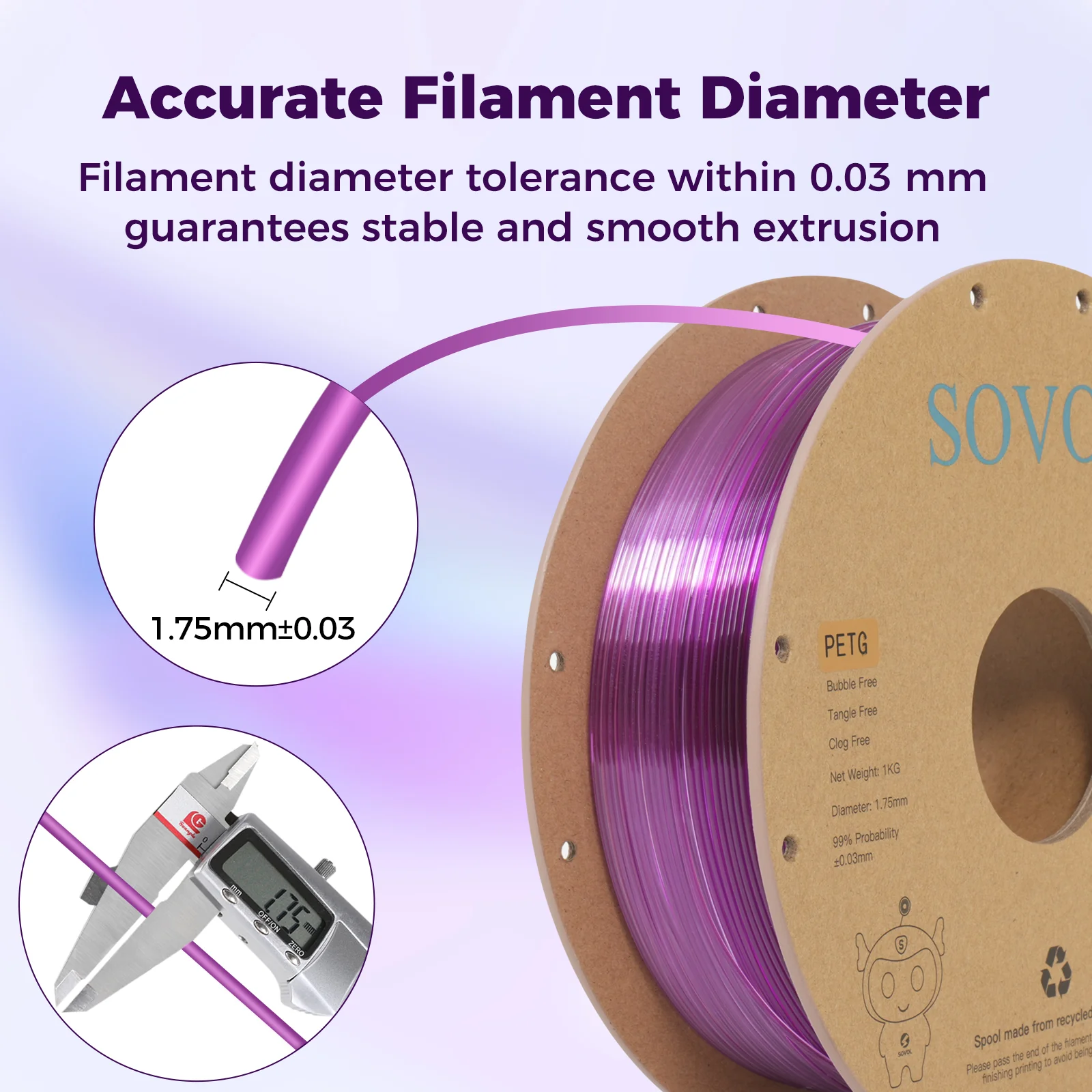 Sovol PETG 3D Filaments Gradient Purple - Image 6